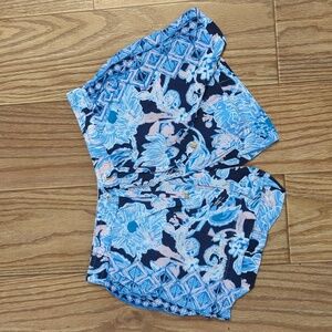 Lilly Pulitzer bright navy Amore Please Katia pull-on shorts women's size XS